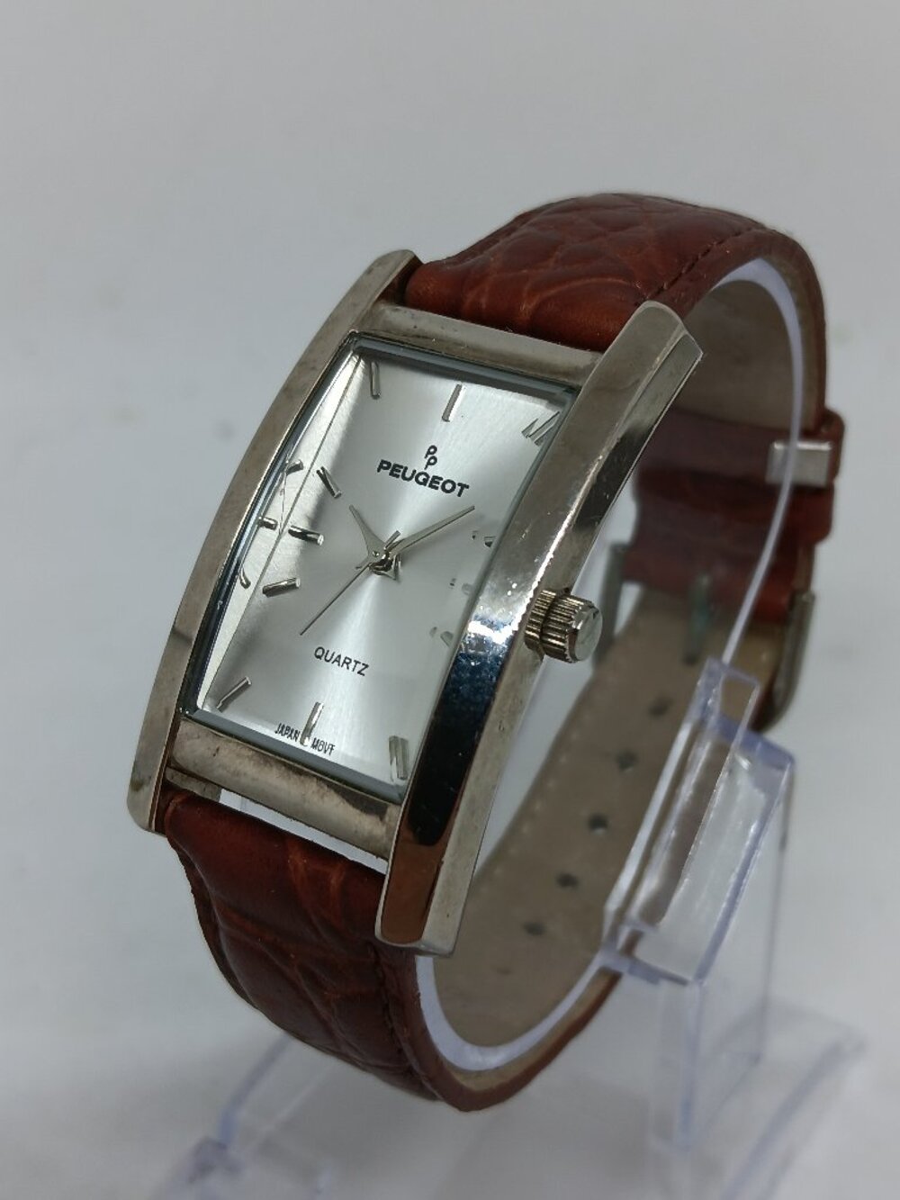 VINTAGE 1990s Peugeot 295 Men's 24mm x 43 mm Rectangular Tank Dress Watch
